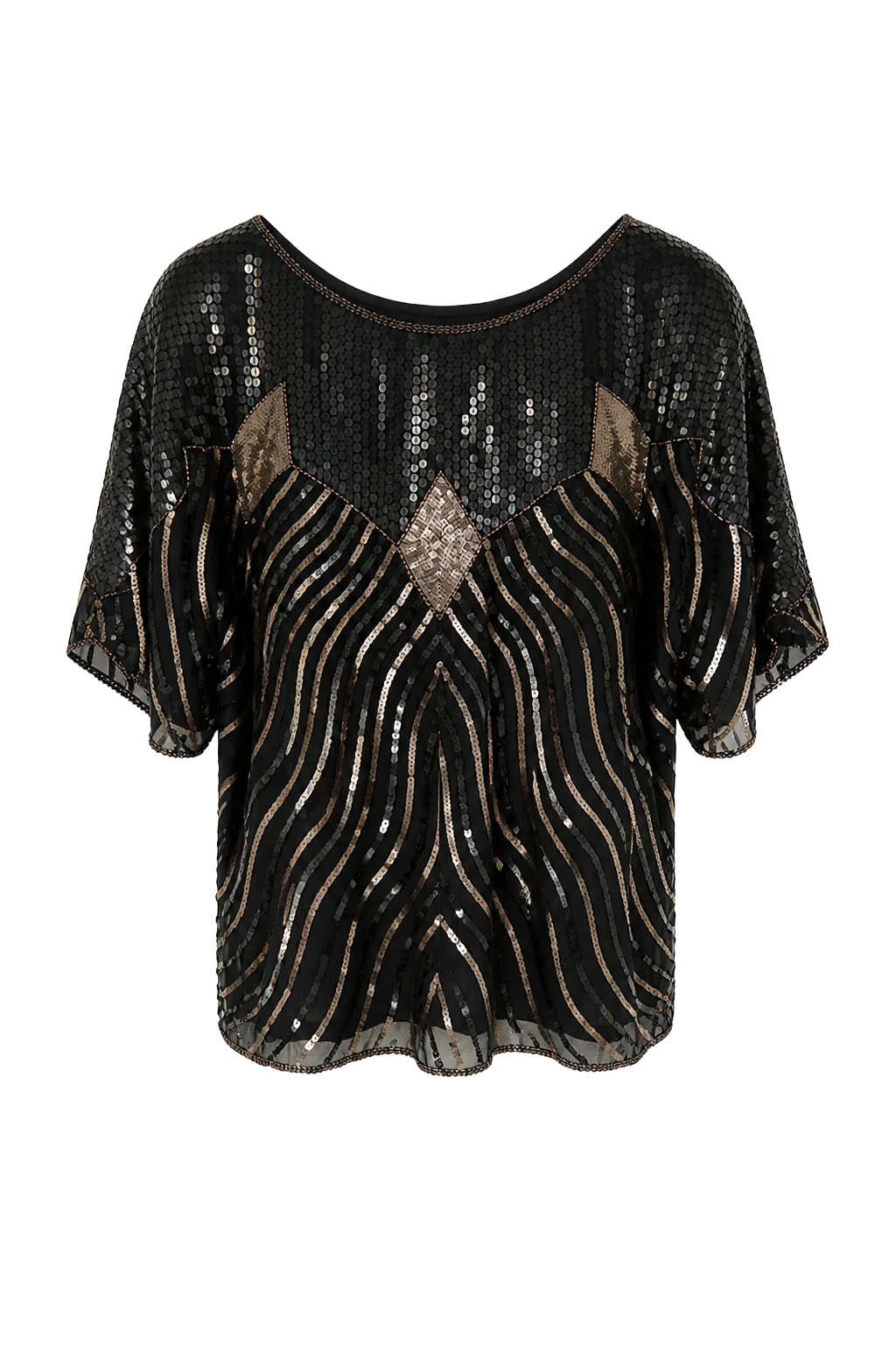 Frank Usher Black Sequin Top | After the Toast, Relover