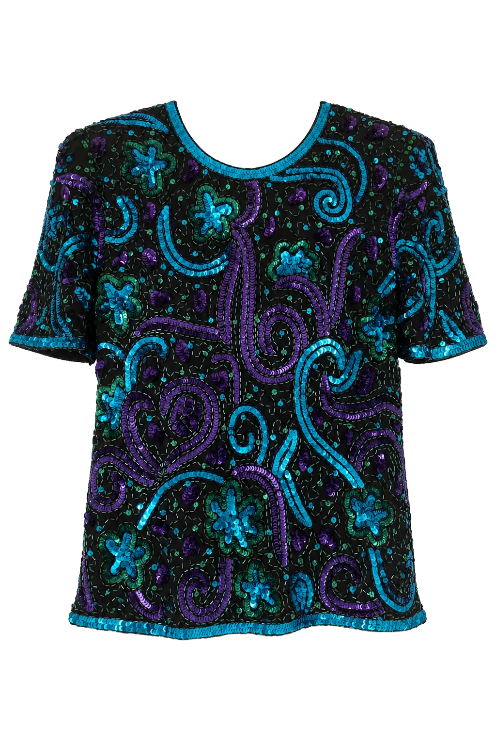 Laurence Kazar Black Sequin Top | After the Toast, Relover