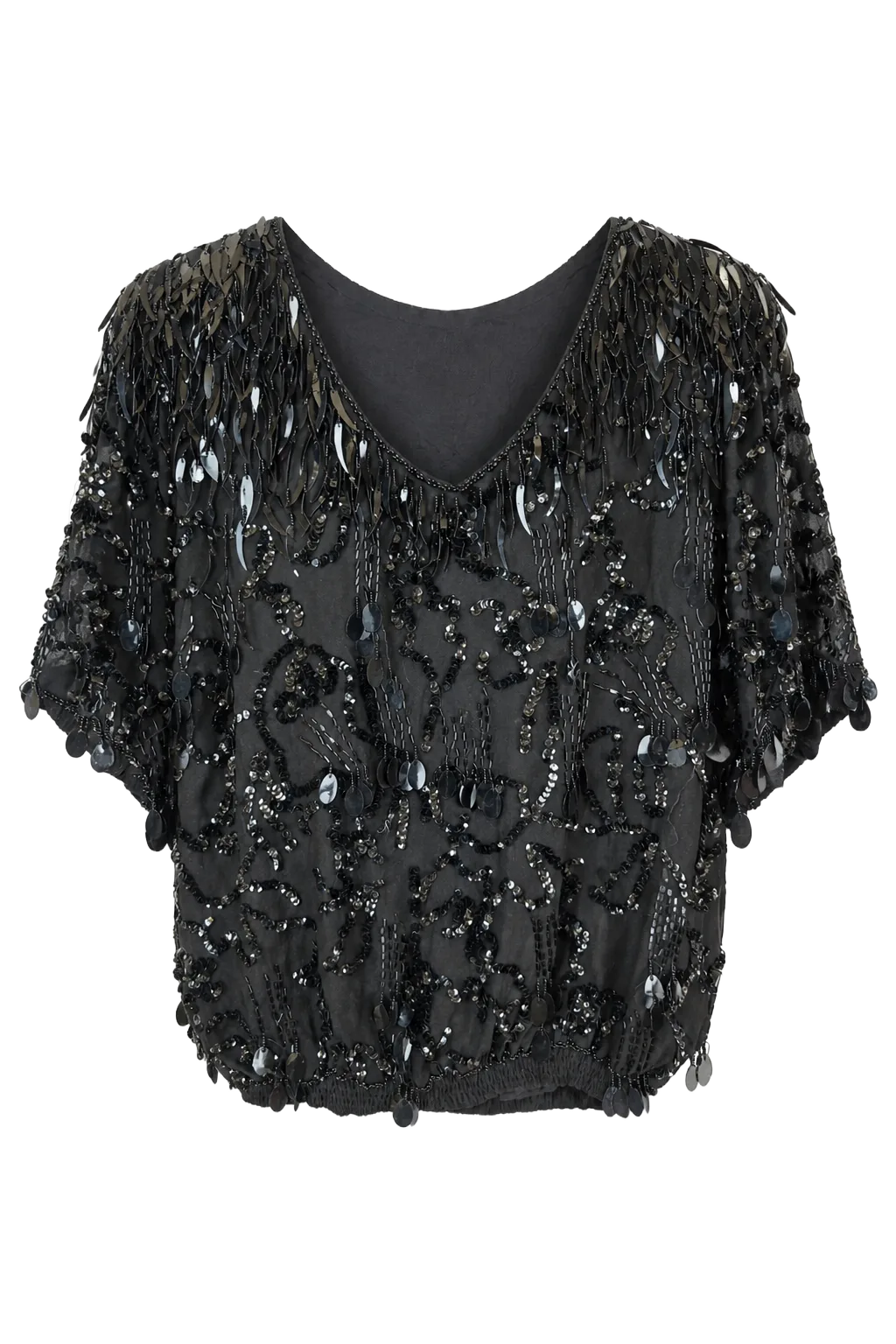 Oleg Cassini Black V-Neck Silk Blouse | After the Toast, Relover