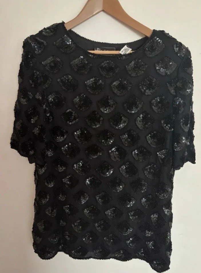 Vintage Black Silk Blouse (M), seller photo 1 | After the Toast, Relover