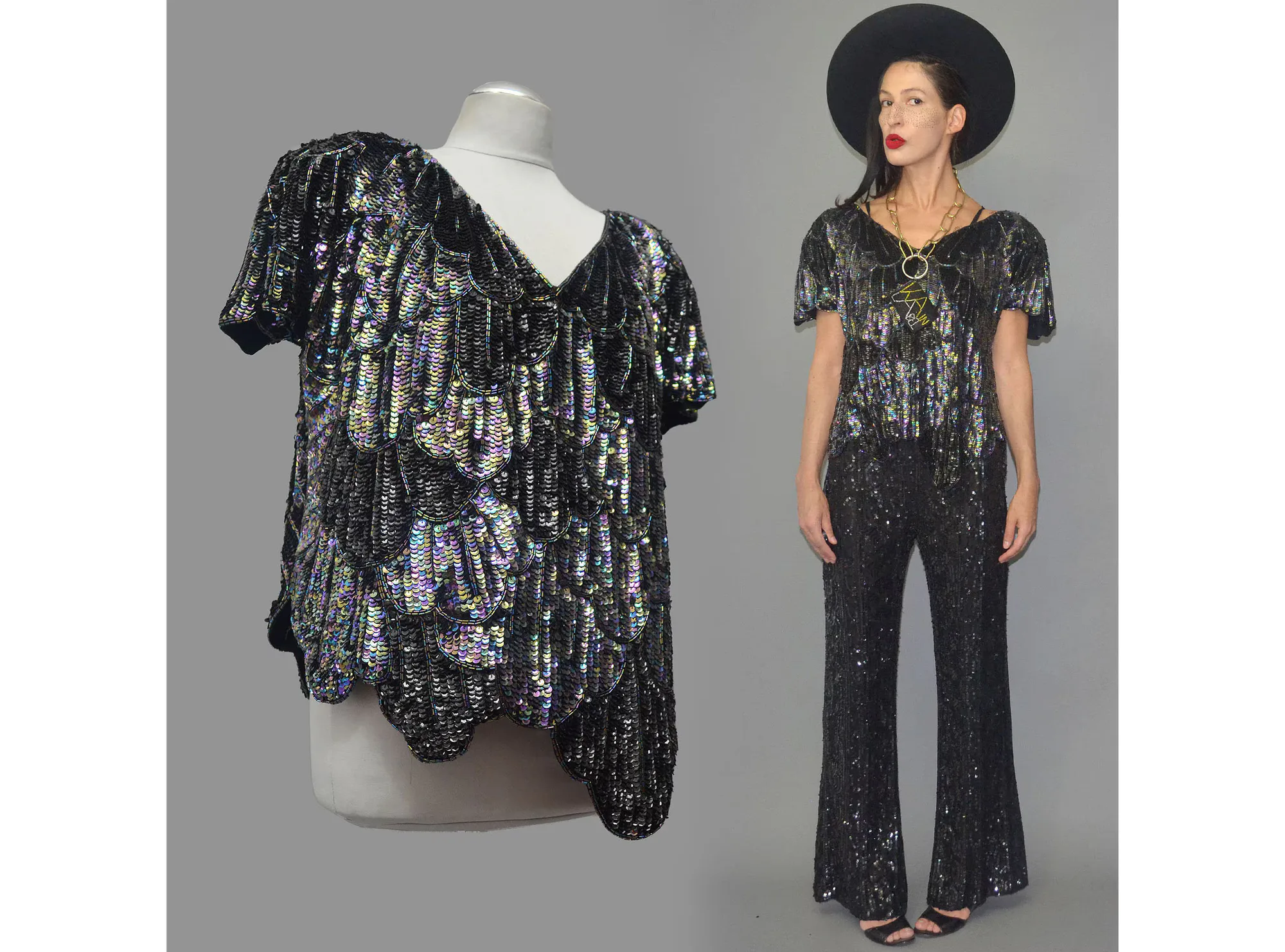 Vintage Black Silk Draped Blouse, seller photo 1 | After the Toast, Relover