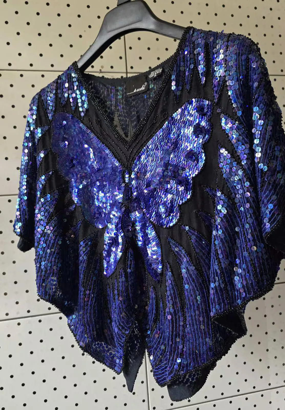 Vintage Blue Silk Cropped Top, seller photo 1 | After the Toast, Relover