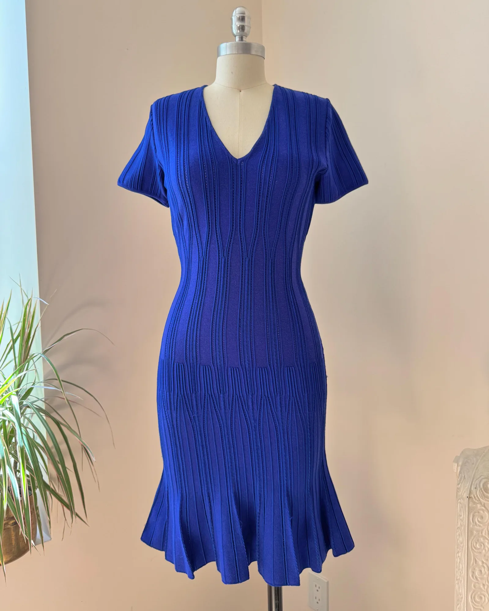 Vintage Viscose Bodycon Midi Dress, seller photo 1 | The Body Line, Relover