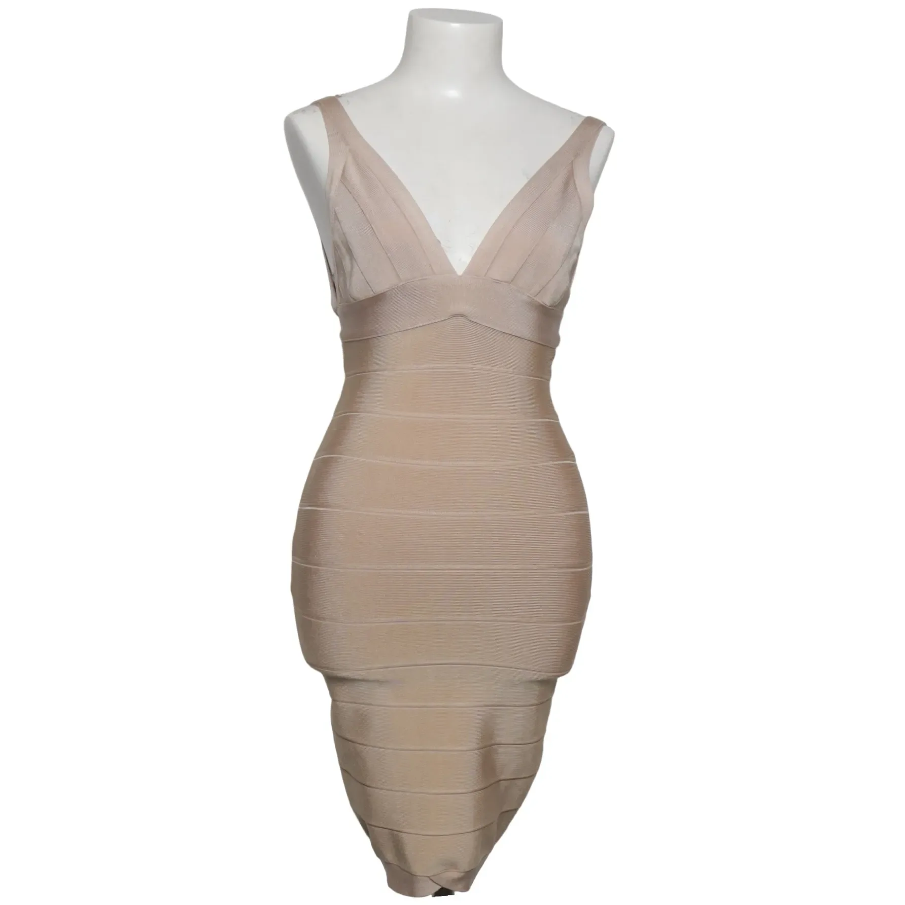 Hervé Léger Beige Elastane Bandage Mini Dress, seller photo 1 | The Body Line, Relover