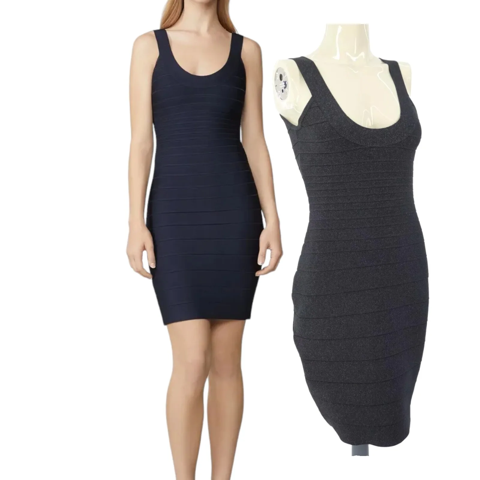 Herve Leger Blue Elastane Bandage Midi Dress (S), seller photo 1 | The Body Line, Relover