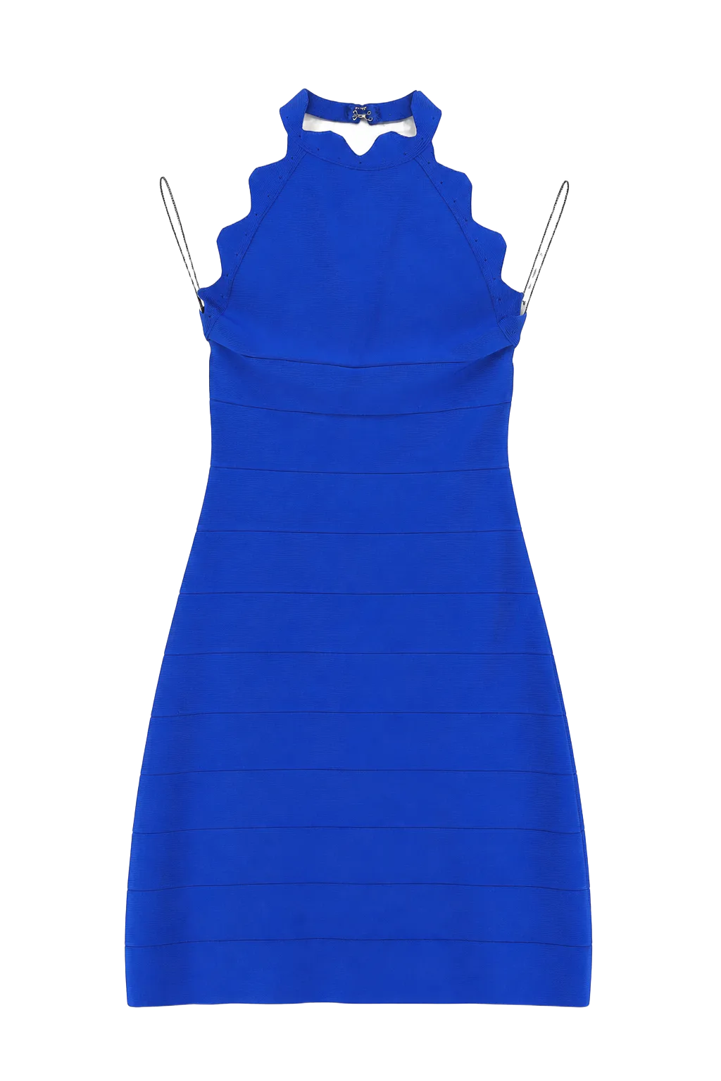 Herve Leger Blue Viscose Halter Midi Dress | The Body Line, Relover