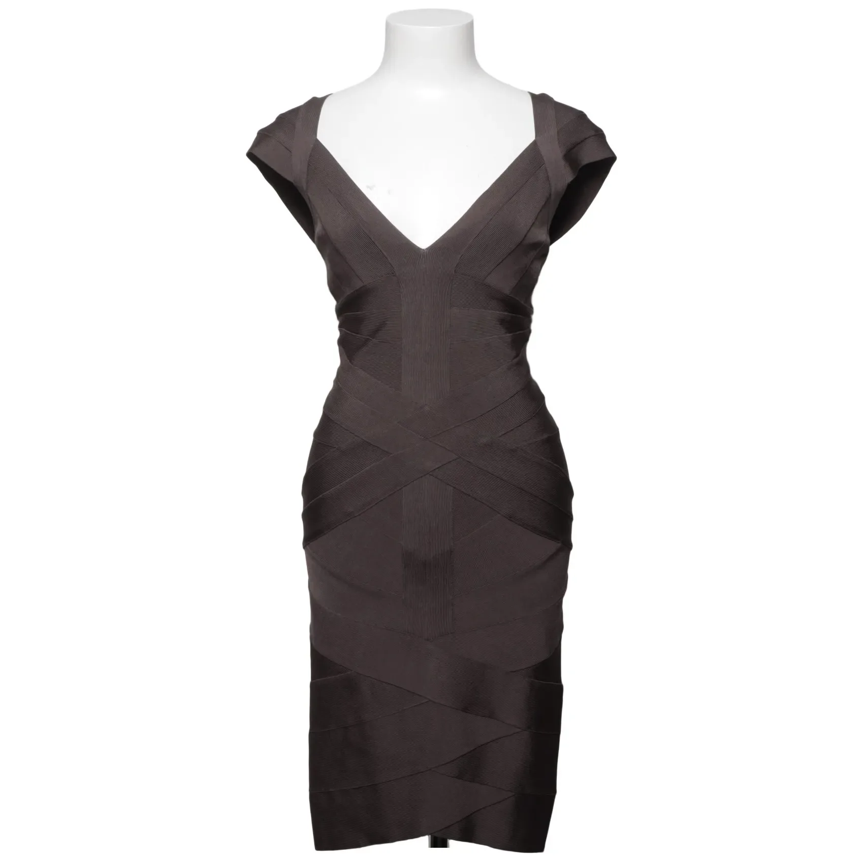 Herve Leger Gray Elastane Bandage Mini Dress (M), seller photo 1 | The Body Line, Relover