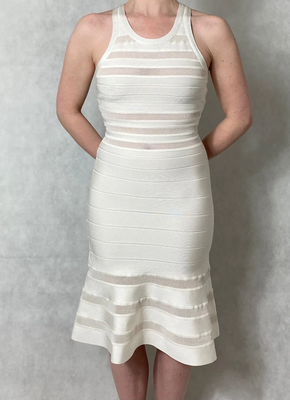 Herve Leger White Bandage Midi Dress, seller photo 1 | The Body Line, Relover