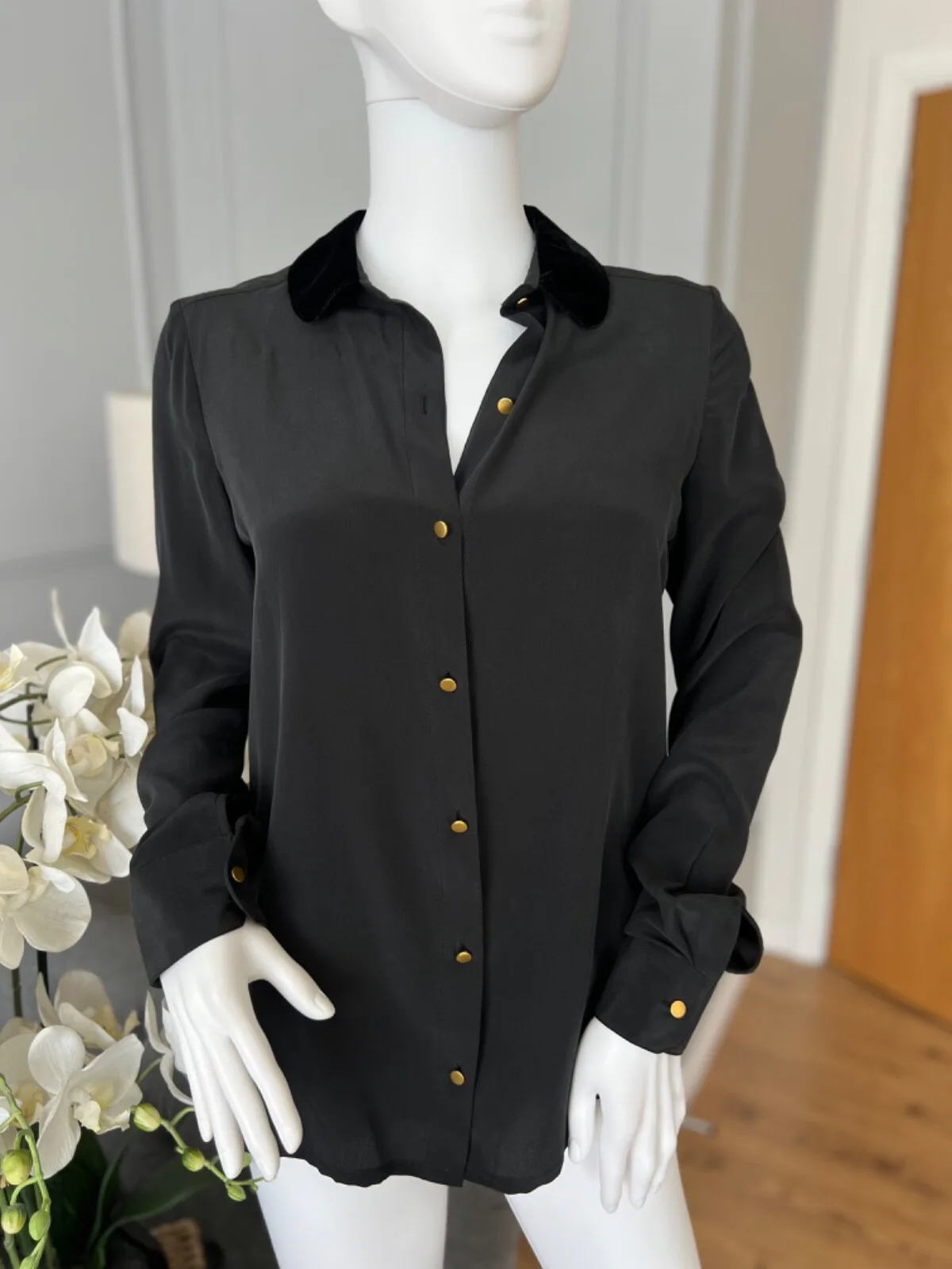 Sezane Black Silk Blouse, seller photo 1 | The Dressy Silk Blouse, Relover
