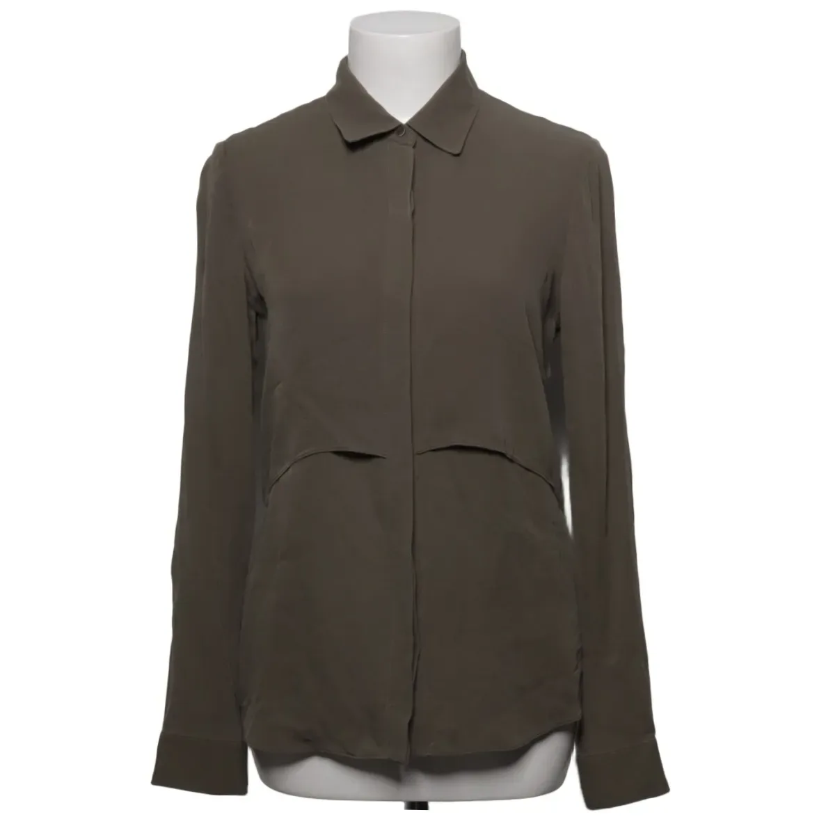 Theory Green Silk Shirt, seller photo 1 | The Dressy Silk Blouse, Relover