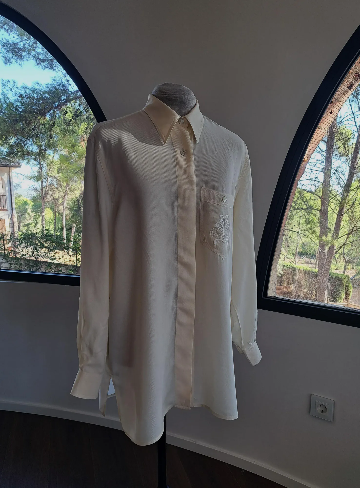Vintage Ivory Silk Blouse 90s, seller photo 1 | The Dressy Silk Blouse, Relover