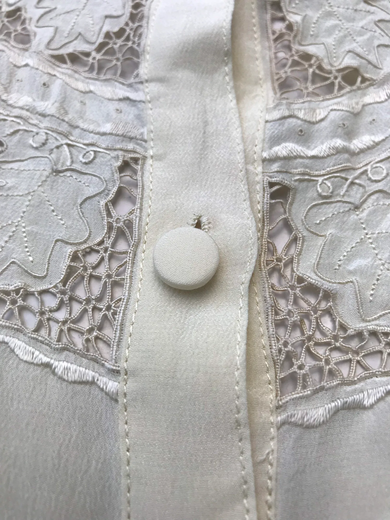Vintage Beige Silk Embroidered Blouse, seller photo 1 | The Dressy Silk Blouse, Relover