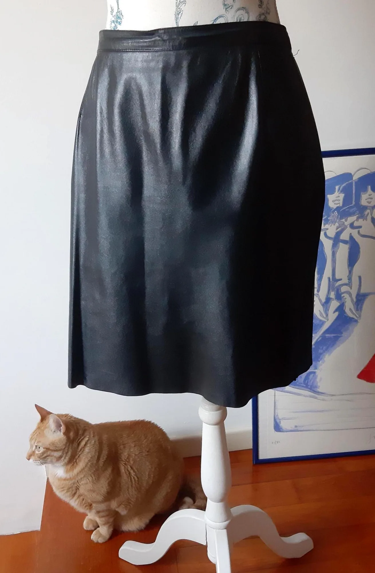Midi Pencil Skirt IT 44 (small M) Black, seller photo 1 | The Leather Pencil, Relover