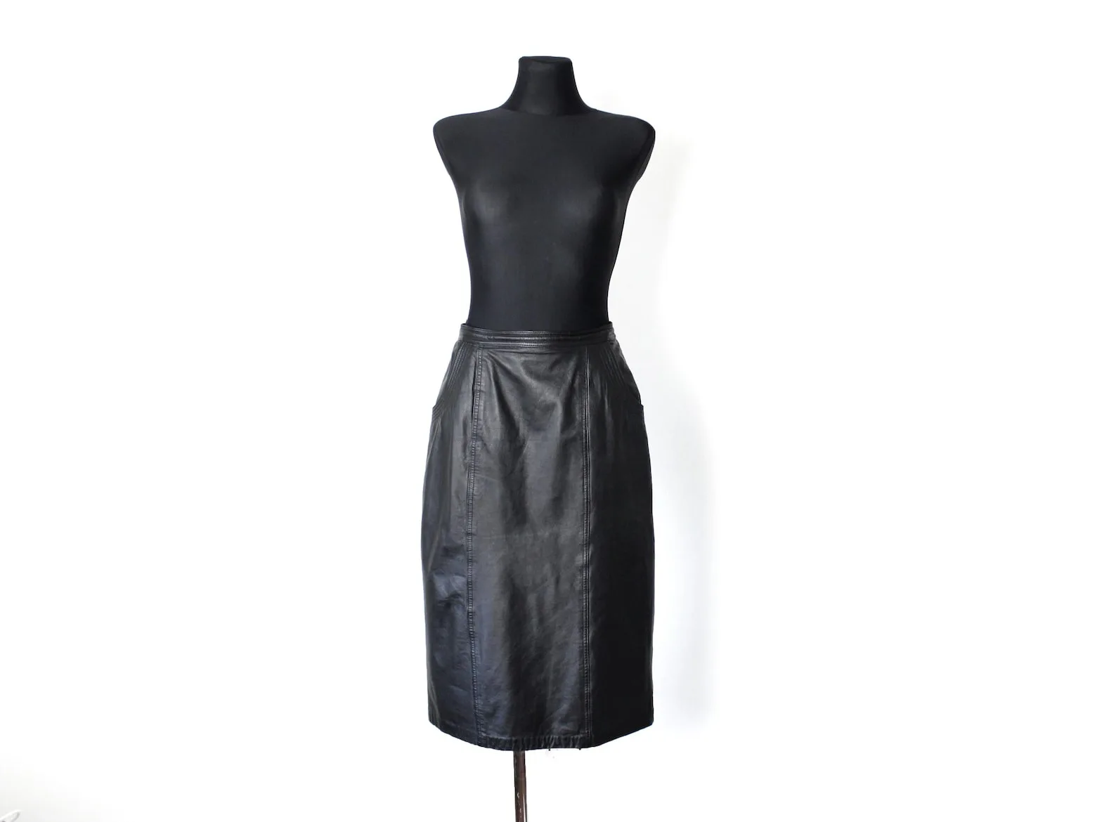 Midi Pencil Skirt M (label 38) Leather, seller photo 1 | The Leather Pencil, Relover