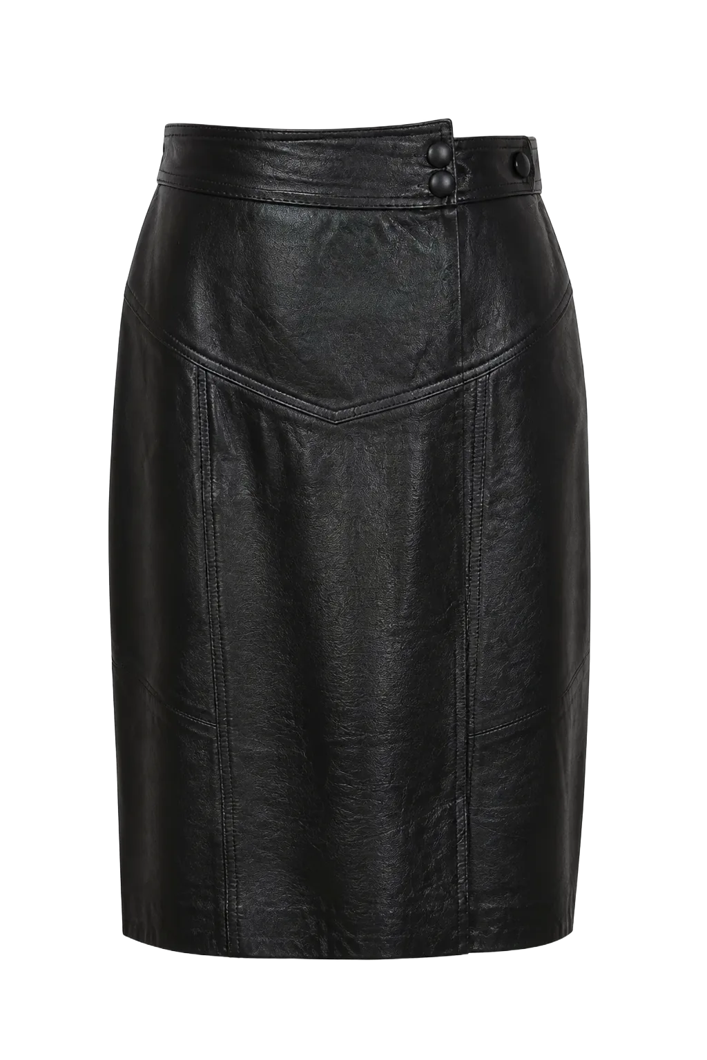 Vintage Midi Skirt UK8 Black | The Leather Pencil, Relover