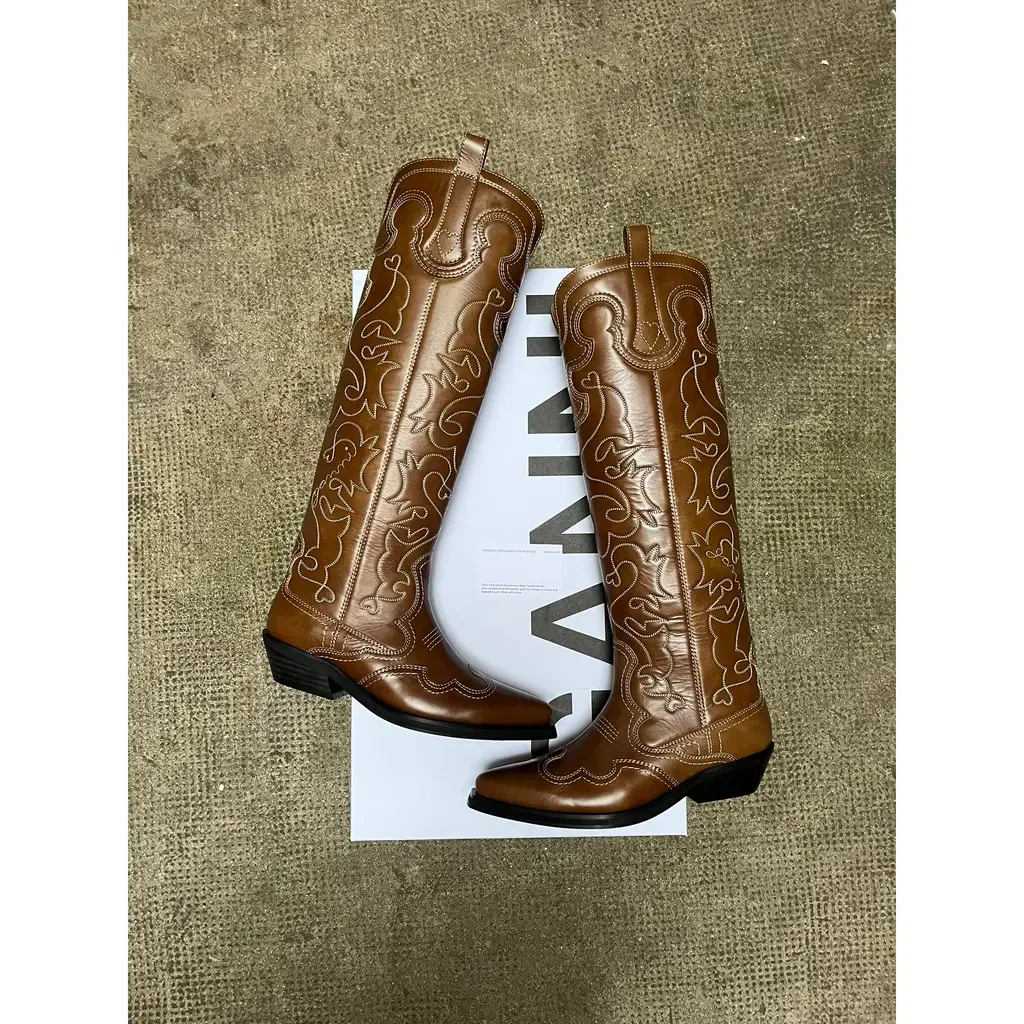 Ganni Brown Leather Footwear, seller photo 1 | The Long Way West, Relover
