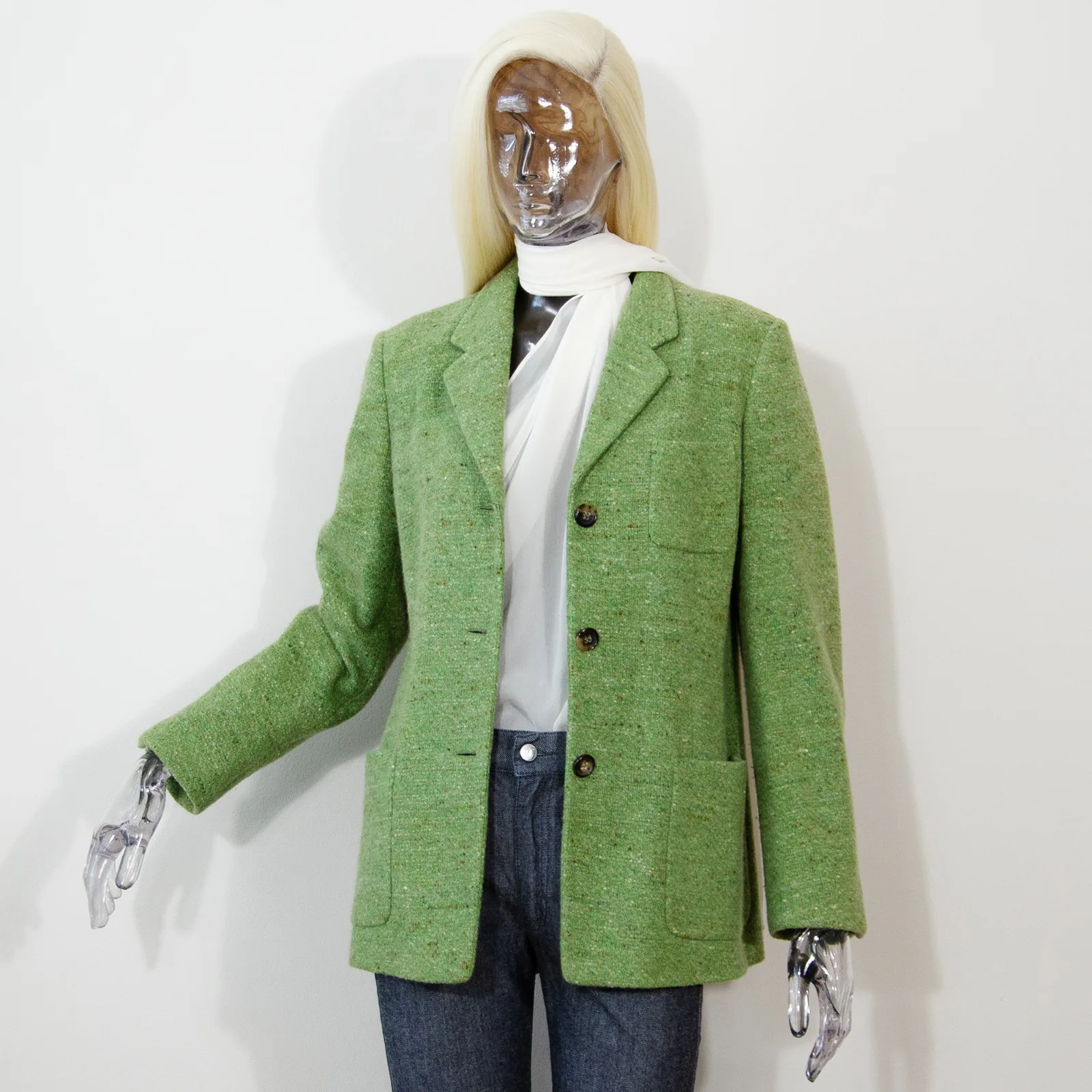 Jil Sander Green Cashmere Blend Blazer, seller photo 1 | The Quiet Shoulder, Relover