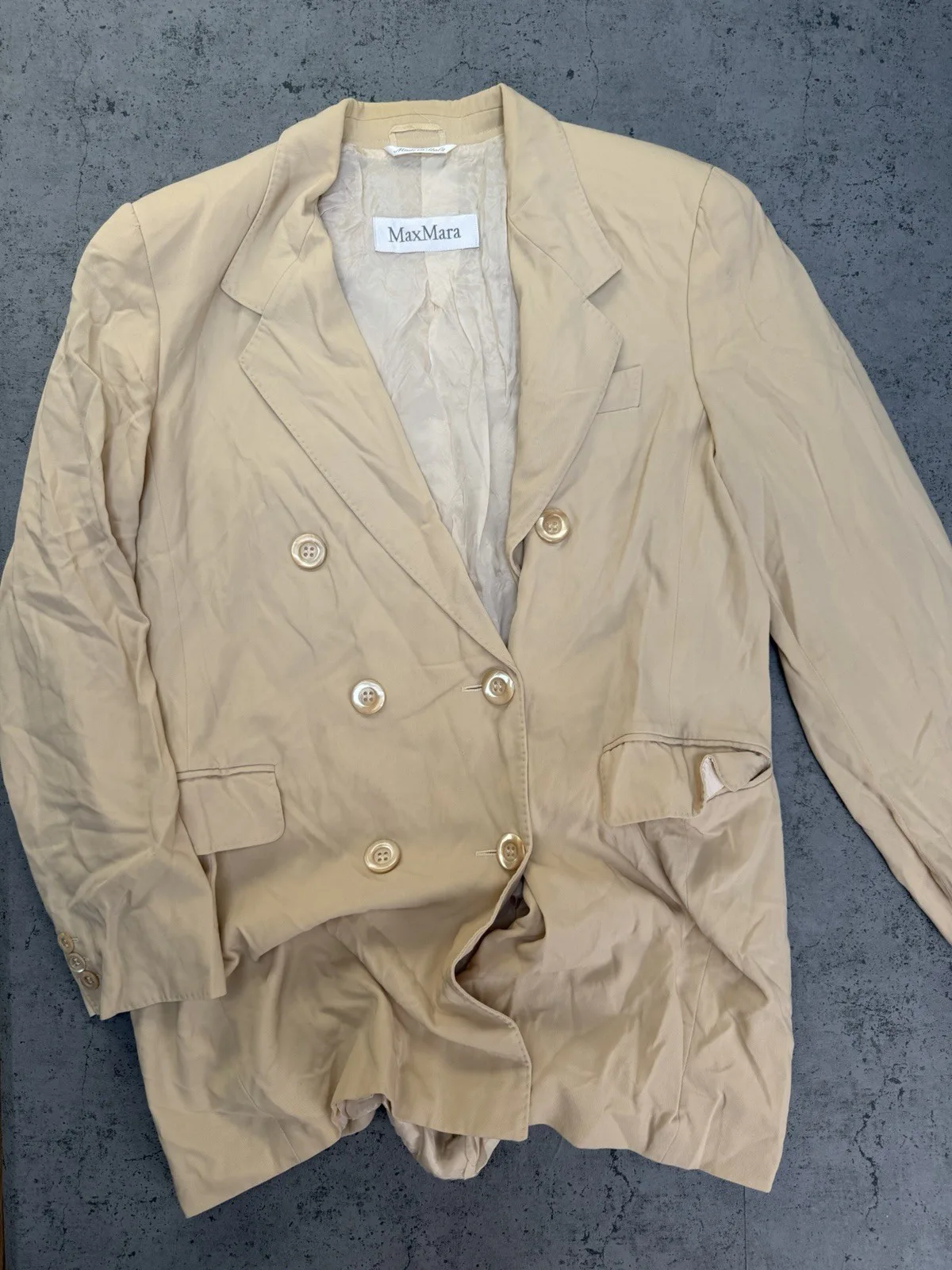 Max Mara Beige Wool Blazer, seller photo 1 | The Quiet Shoulder, Relover
