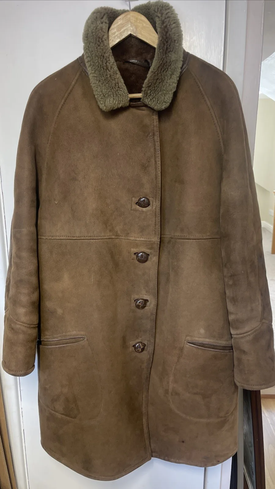 English Lady Brown Sheepskin Midi Coat, seller photo 1 | The Weight of Winter, Relover