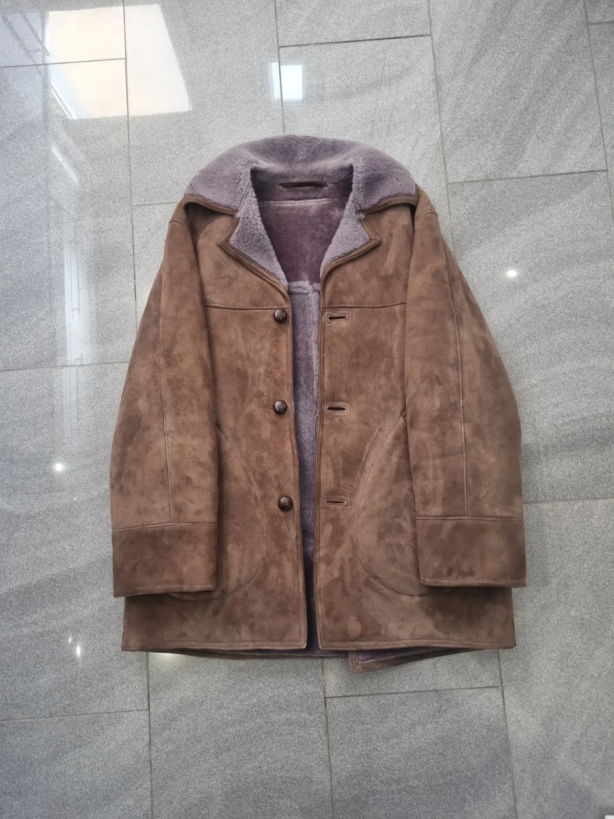 Kadra Brown Sheepskin Coat, seller photo 1 | The Weight of Winter, Relover