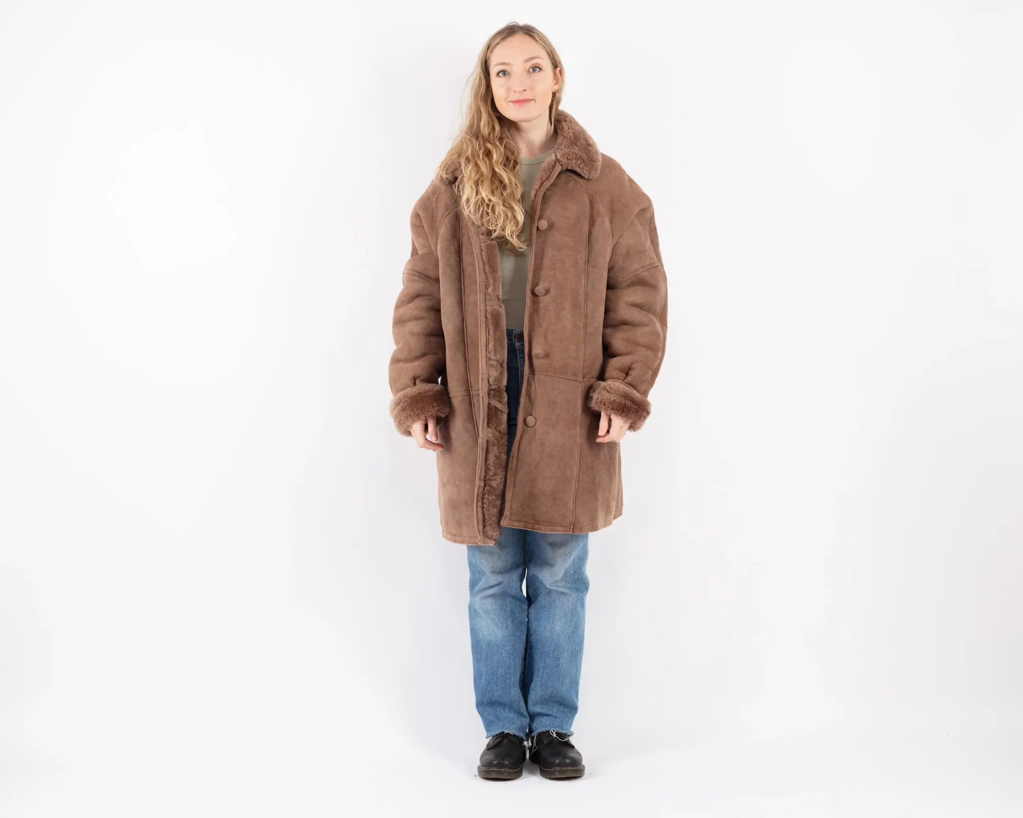 Vintage Beige Real Sheepskin Coat, seller photo 1 | The Weight of Winter, Relover