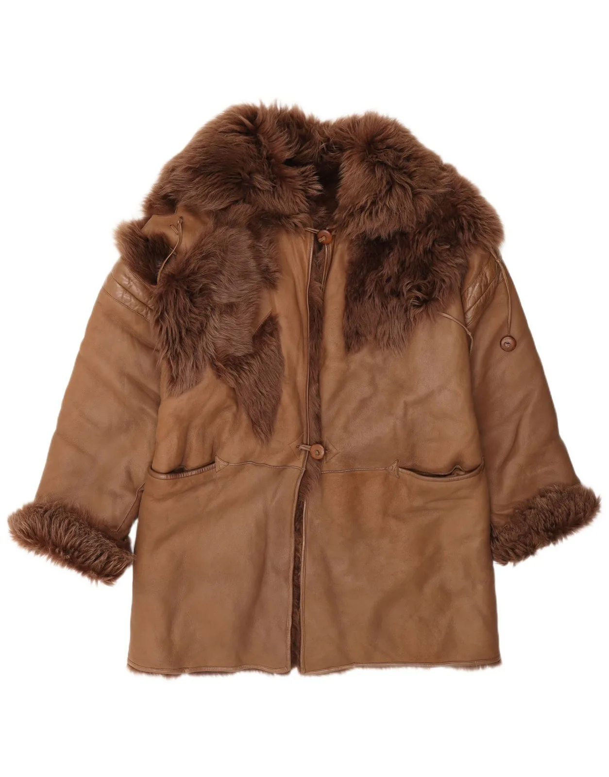 Vintage Brown Genuine Shearling Coat, seller photo 1 | The Weight of Winter, Relover