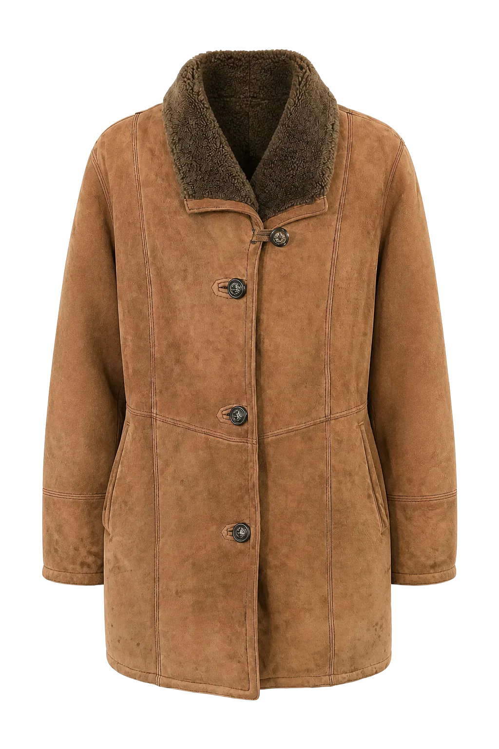 Vintage Brown Leather Turtleneck Outerwear | The Weight of Winter, Relover