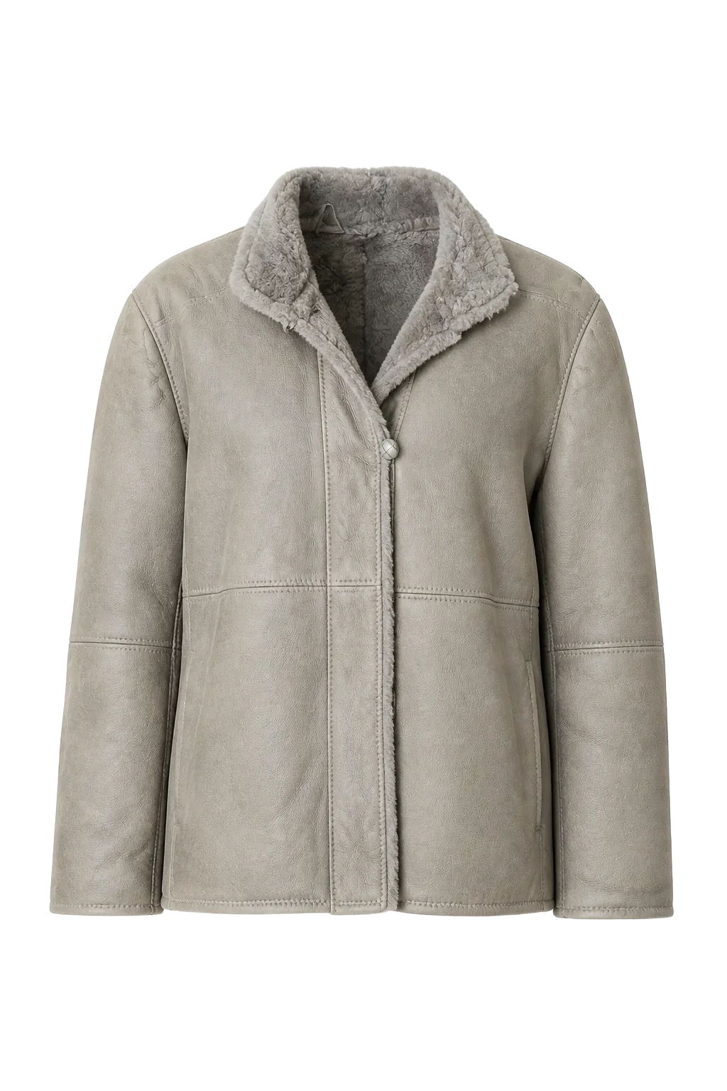 Vintage Gray Shearling Outerwear | The Weight of Winter, Relover