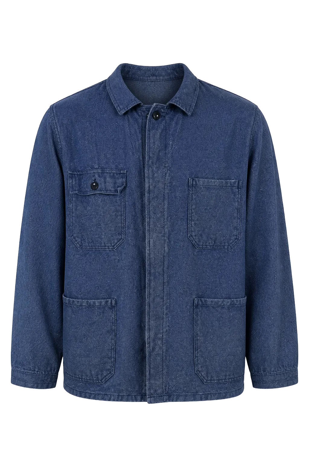 Fischer Blue Baumwolle Outerwear | The Worker's Layer, Relover